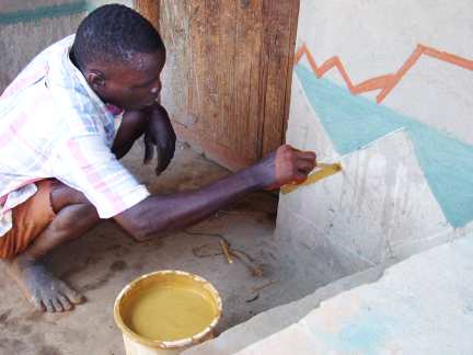 Father Painting Flower Mural